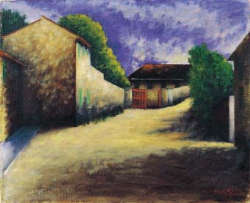 Ottone Rosai Il cancelletto rosso, (1933) Olio su tela cm 57,5 x 70,7 Coll. Privata, Novara 