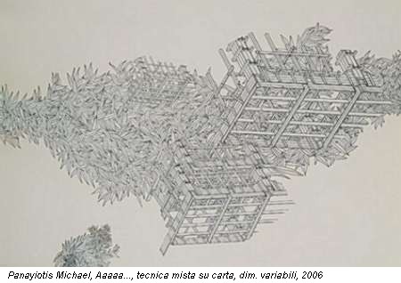 Panayiotis Michael, Aaaaa..., tecnica mista su carta, dim. variabili, 2006