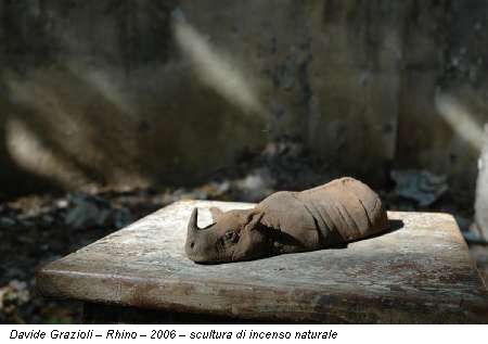 Davide Grazioli – Rhino – 2006 – scultura di incenso naturale