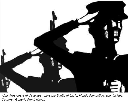 Una delle opere di Vesuvius - Lorenzo Scotto di Luzio, Mondo Fantastico, still davideo. Courtesy Galleria Fonti, Napoli