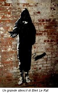 Un grande stencil di Blek Le Rat