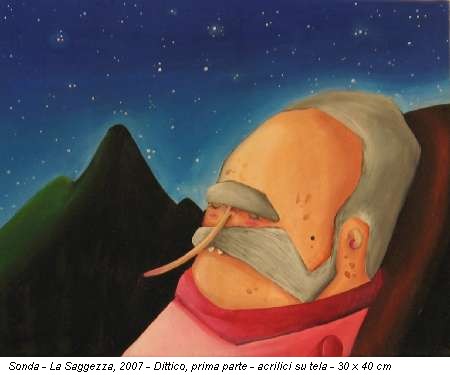 Sonda - La Saggezza, 2007 - Dittico, prima parte - acrilici su tela - 30 x 40 cm