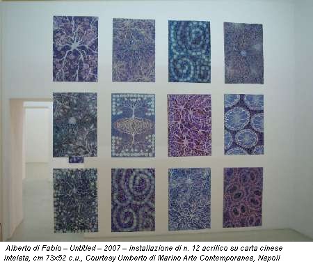 Alberto di Fabio  Untitled  2007  installazione di n. 12 acrilico su carta cinese intelata, cm 73x52 c.u., Courtesy Umberto di Marino Arte Contemporanea, Napoli