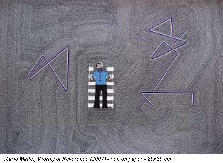 Mario Maffei, Worthy of Reverence (2007) - pen on paper - 25x35 cm