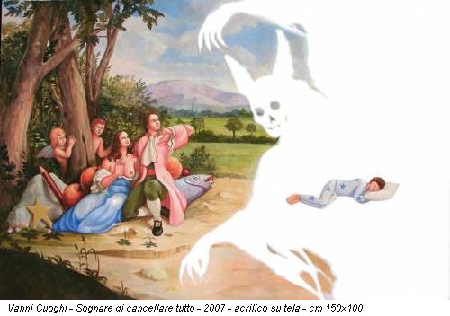 Vanni Cuoghi - Sognare di cancellare tutto - 2007 - acrilico su tela - cm 150x100