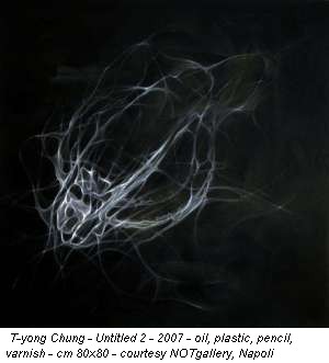 T-yong Chung - Untitled 2 - 2007 - oil, plastic, pencil, varnish - cm 80x80 - courtesy NOTgallery, Napoli