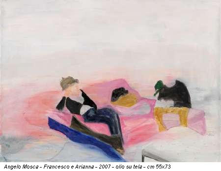 Angelo Mosca - Francesco e Arianna - 2007 - olio su tela - cm 55x73