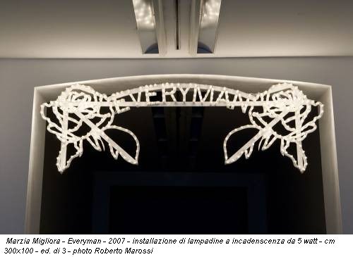 Marzia Migliora - Everyman - 2007 - installazione di lampadine a incadenscenza da 5 watt - cm 300x100 - ed. di 3 - photo Roberto Marossi