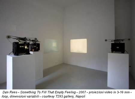 Dan Rees - Something To Fill That Empty Feeling - 2007 - proiezioni video in 3-16 mm - loop, dimensioni variabili - courtesy T293 gallery, Napoli
