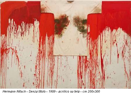 Hermann Nitsch - Senza titolo - 1989 - acrilico su tela - cm 200x300