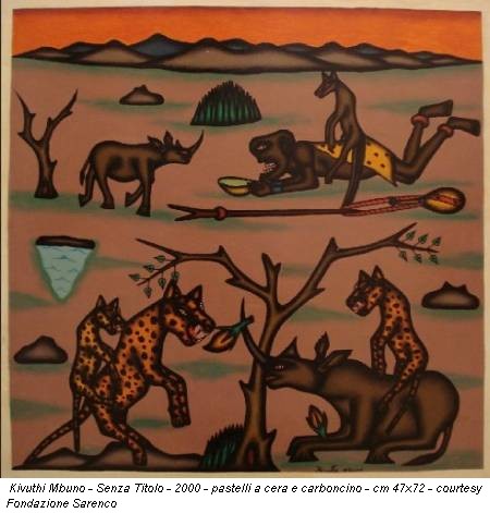 Kivuthi Mbuno - Senza Titolo - 2000 - pastelli a cera e carboncino - cm 47x72 - courtesy Fondazione Sarenco