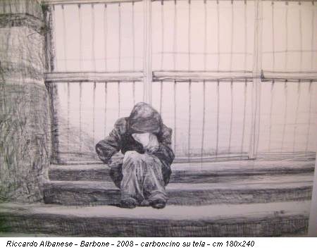 Riccardo Albanese - Barbone - 2008 - carboncino su tela - cm 180x240