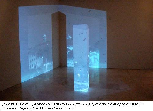 [Quadriennale 2008] Andrea Aquilanti - fori.avi - 2008 - videoproiezione e disegno a matita su parete e su legno - photo Manuela De Leonardis