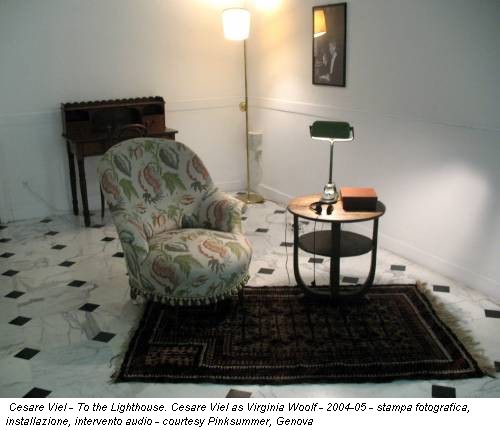 Cesare Viel - To the Lighthouse. Cesare Viel as Virginia Woolf - 2004-05 - stampa fotografica, installazione, intervento audio - courtesy Pinksummer, Genova