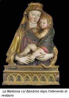 La Madonna col Bambino dopo l'intervento di restauro