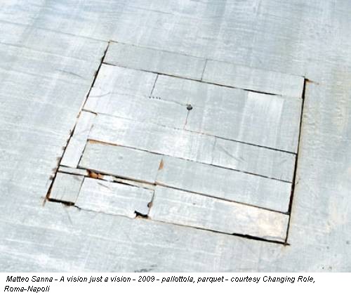 Matteo Sanna - A vision just a vision - 2009 - pallottola, parquet - courtesy Changing Role, Roma-Napoli