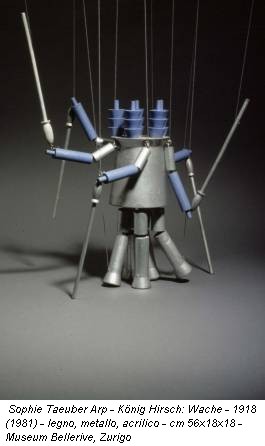 Sophie Taeuber Arp - K�nig Hirsch: Wache - 1918 (1981) - legno, metallo, acrilico - cm 56x18x18 - Museum Bellerive, Zurigo