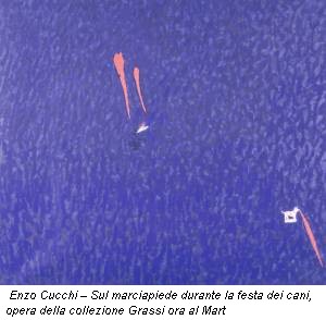Enzo Cucchi � Sul marciapiede durante la festa dei cani, opera della collezione Grassi ora al Mart