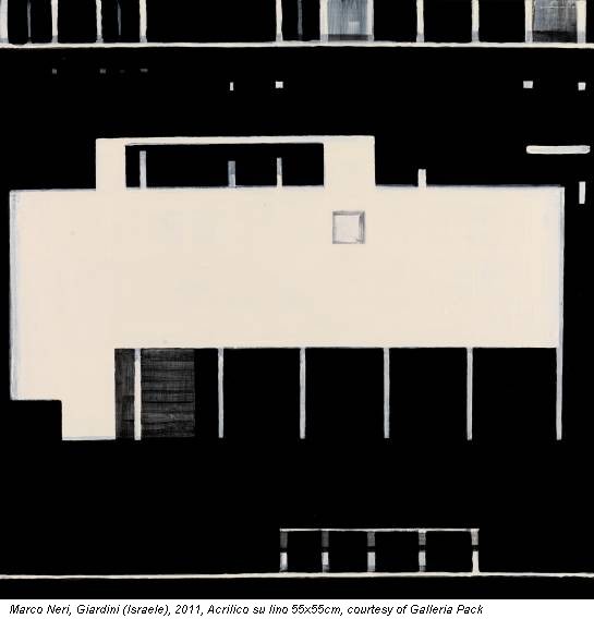Marco Neri, Giardini (Israele), 2011, Acrilico su lino 55x55cm, courtesy of Galleria Pack
