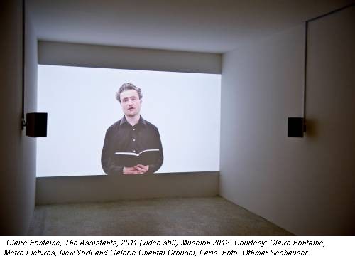 Claire Fontaine, The Assistants, 2011 (video still) Museion 2012. Courtesy: Claire Fontaine, Metro Pictures, New York and Galerie Chantal Crousel, Paris. Foto: Othmar Seehauser