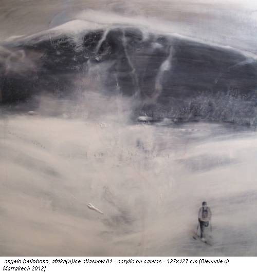angelo bellobono, afrika(n)ice atlasnow 01 - acrylic on canvas - 127x127 cm [Biennale di Marrakech 2012]