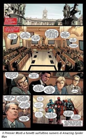 Il Premier Monti a fumetti sull'ultimo numero di Amazing Spider Man