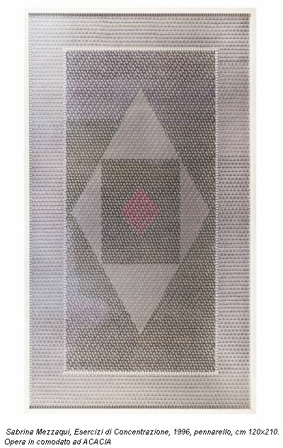 Sabrina Mezzaqui, Esercizi di Concentrazione, 1996, pennarello, cm 120x210. Opera in comodato ad ACACIA
