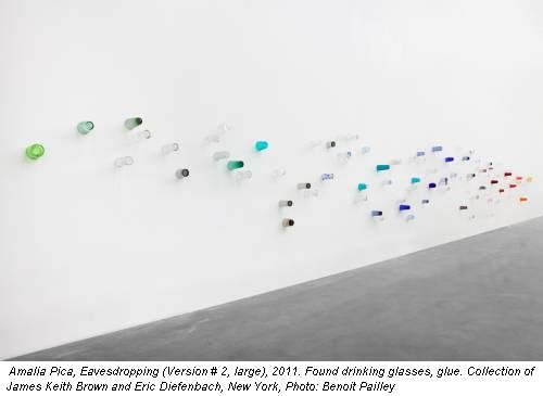 Amalia Pica, Eavesdropping (Version # 2, large), 2011. Found drinking glasses, glue. Collection of James Keith Brown and Eric Diefenbach, New York, Photo: Benoit Pailley