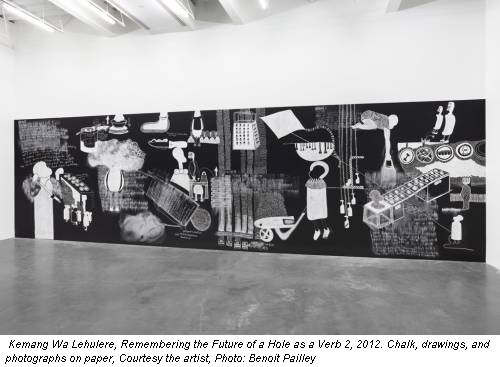 Kemang Wa Lehulere, Remembering the Future of a Hole as a Verb 2, 2012. Chalk, drawings, and photographs on paper, Courtesy the artist, Photo: Benoit Pailley