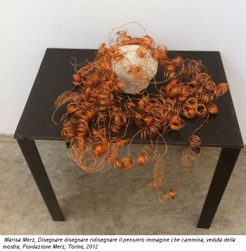 Marisa Merz, Disegnare disegnare ridisegnare il pensiero immagine che cammina, veduta della mostra, Fondazione Merz, Torino, 2012