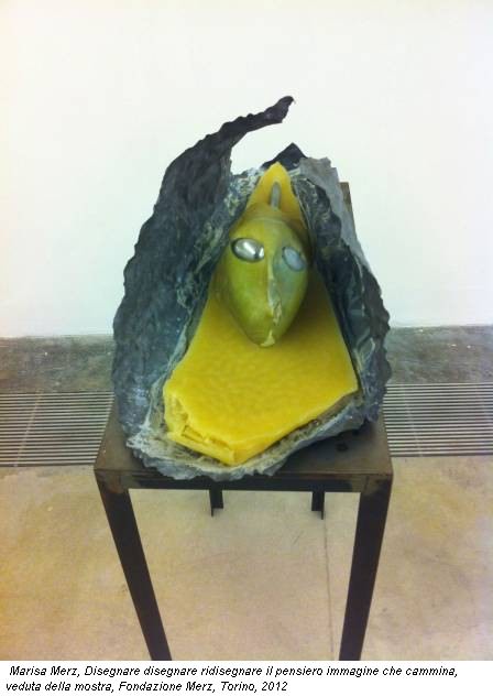 Marisa Merz, Disegnare disegnare ridisegnare il pensiero immagine che cammina, veduta della mostra, Fondazione Merz, Torino, 2012