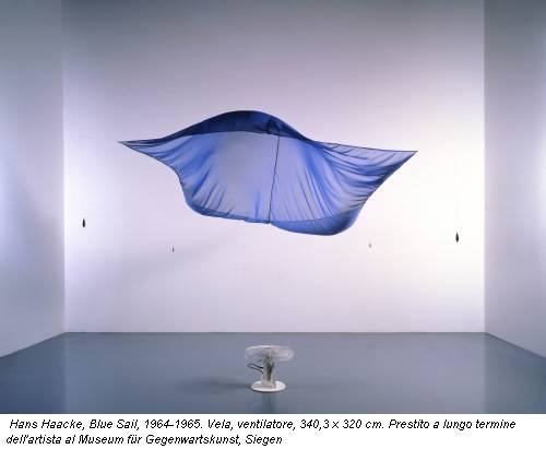 Hans Haacke, Blue Sail, 1964-1965. Vela, ventilatore, 340,3 x 320 cm. Prestito a lungo termine dell'artista al Museum f�r Gegenwartskunst, Siegen