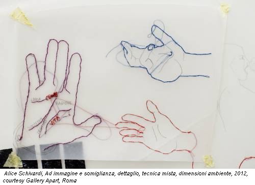 Alice Schivardi, Ad immagine e somiglianza, dettaglio, tecnica mista, dimensioni ambiente, 2012, courtesy Gallery Apart, Roma