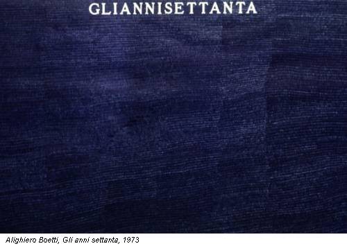 Alighiero Boetti, Gli anni settanta, 1973