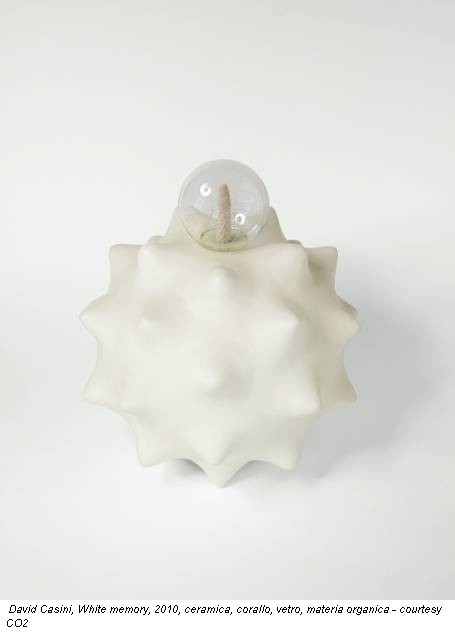 David Casini, White memory, 2010, ceramica, corallo, vetro, materia organica - courtesy CO2