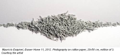 Mauricio Esquivel, Eraser Home 11, 2012. Photography on cotton paper, 20x50 cm, edition of 3. Courtesy the artist