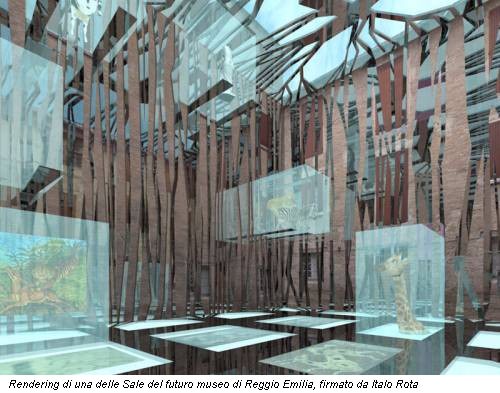 Rendering di una delle Sale del futuro museo di Reggio Emilia, firmato da Italo Rota
