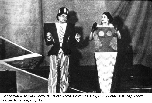 Scene from -The Gas Heart- by Tristan Tzara. Costumes designed by Sonia Delaunay, Theatre Michel, Paris, July 6-7, 1923