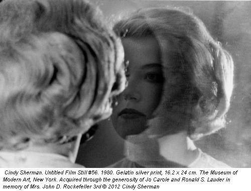Cindy Sherman. Untitled Film Still #56. 1980. Gelatin silver print, 16.2 x 24 cm. The Museum of Modern Art, New York. Acquired through the generosity of Jo Carole and Ronald S. Lauder in memory of Mrs. John D. Rockefeller 3rd &copy; 2012 Cindy Sherman