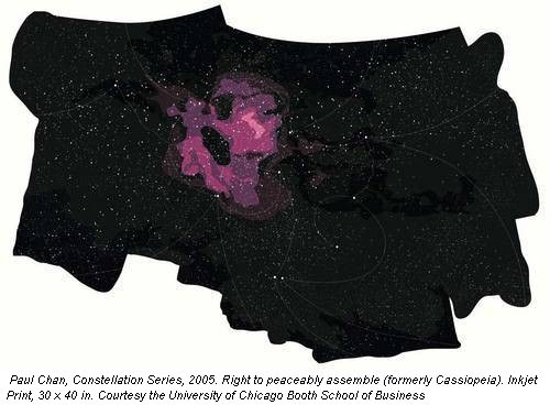 Paul Chan, Constellation Series, 2005. Right to peaceably assemble (formerly Cassiopeia). Inkjet Print, 30 x 40 in. Courtesy the University of Chicago Booth School of Business
