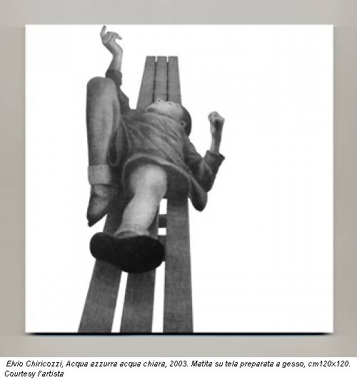 Elvio Chiricozzi, Acqua azzurra acqua chiara, 2003. Matita su tela preparata a gesso, cm120x120. Courtesy l’artista