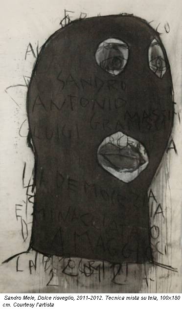 Sandro Mele, Dolce risveglio, 2011-2012. Tecnica mista su tela, 100x180 cm. Courtesy l’artista