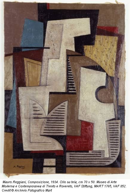 Mauro Reggiani, Composizione, 1934. Olio su tela, cm 70 x 50. Museo di Arte Moderna e Contemporanea di Trento e Rovereto, VAF Stiftung, MART 1765, VAF 852. Credit © Archivio Fotografico Mart