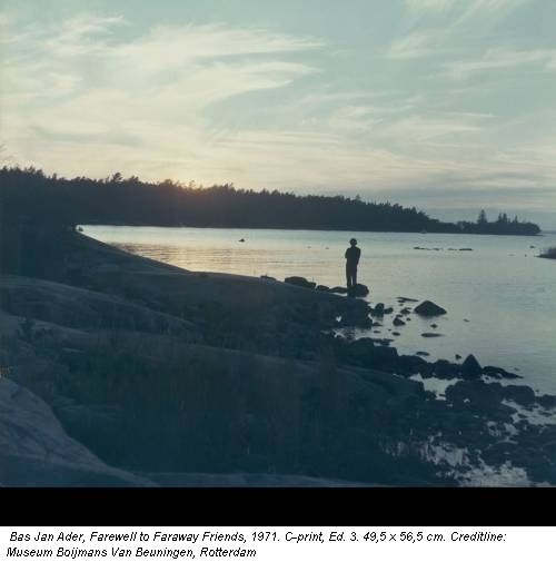 Bas Jan Ader, Farewell to Faraway Friends, 1971. C-print, Ed. 3. 49,5 x 56,5 cm. Creditline: Museum Boijmans Van Beuningen, Rotterdam