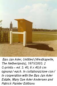Bas Jan Ader, Untitled (Westkapelle, The Netherlands), 1971/2003. 2 C-prints � ed. 3. 40, 6 x 40,6 cm ognuna / each. In collaborazione con / In cooperation with the Bas Jan Ader Estate, Mary Sue Ader Andersen and Patrick Painter Editions