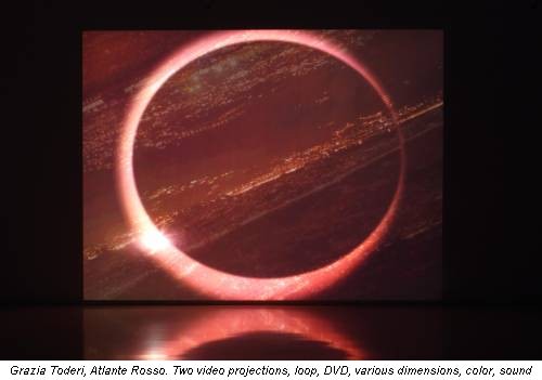 Grazia Toderi, Atlante Rosso. Two video projections, loop, DVD, various dimensions, color, sound