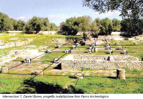 Intersezioni 7, Daniel Buren, progetto installazione foro Parco Archeologico