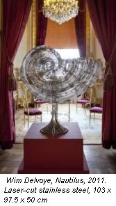 Wim Delvoye, Nautilus, 2011. Laser-cut stainless steel, 103 x 97.5 x 50 cm