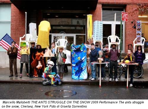 Marcello Maloberti THE ANTS STRUGGLE ON THE SNOW 2009 Performance The ants struggle on the snow, Chelsea, New York Foto di Gisella Sorrentino