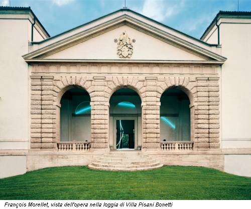François Morellet, vista dell'opera nella loggia di Villa Pisani Bonetti